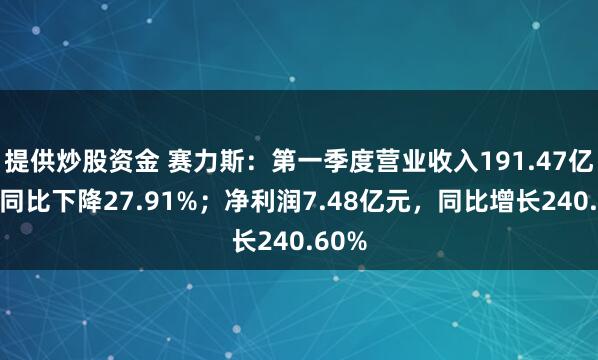 提供炒股资金 赛力斯：第一季度营业收入191.47亿元，同比下降27.91%；净利润7.48亿元，同比增长240.60%