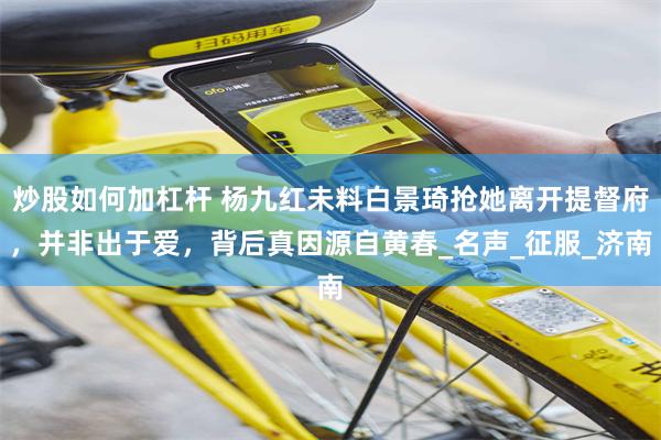 炒股如何加杠杆 杨九红未料白景琦抢她离开提督府，并非出于爱，背后真因源自黄春_名声_征服_济南