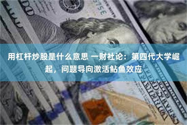 用杠杆炒股是什么意思 一财社论：第四代大学崛起，问题导向激活鲇鱼效应